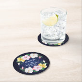 ハイビスカスハワイアントロピカル結婚フローラ ラウンドペーパーコースター (インサイチュ)