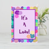 ハイビスカスハワイアンルアウ(ハワイ式宴会)パーティの招待状 招待状 (スタンド正面)