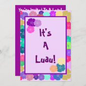 ハイビスカスハワイアンルアウ(ハワイ式宴会)パーティの招待状 招待状 (正面/裏面)