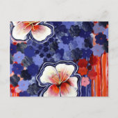 ハイビスカスハワイアン抽象芸術フローラ ポストカード (正面)