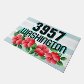 ハイビスカスハワイアン熱帯アドレス ドアマット (アングル)