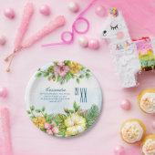 ハイビスカスハワイアン熱帯フローラ卒業 ペーパープレート (パーティー)