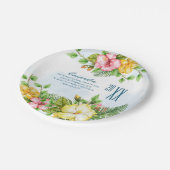 ハイビスカスハワイアン熱帯フローラ卒業 ペーパープレート (アングル)