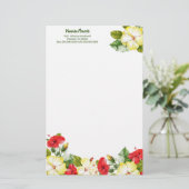 ハイビスカスハワイアン熱帯フローラ 便箋 (スタンド正面)