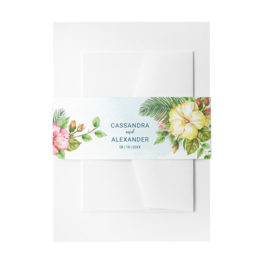 ハイビスカスハワイアン熱帯フローラ 招待状ベリーバンド (正面例)