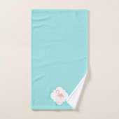 ハイビスカスパターンピンクのフラミンゴ バスタオルセット (ハンドタオル)