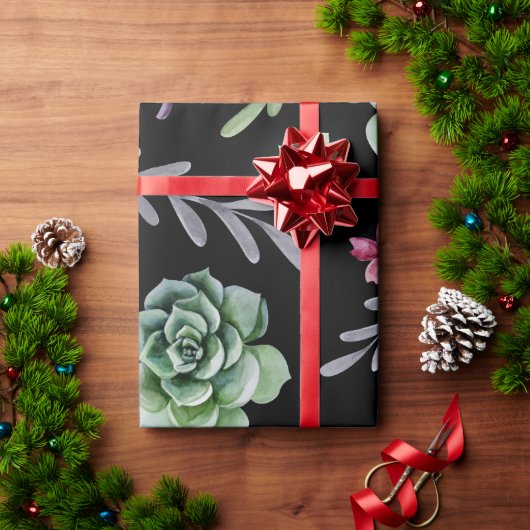 ハイビスカスパターン2 ラッピングペーパー (クリスマスギフト)