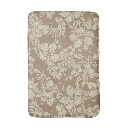 ハイビスカスパラ動揺してオハワイアンフローラ – ココア バスマット (正面縦)