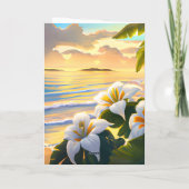ハイビスカスパーソナライズされたトロピカル誕生日カード カード (裏面)