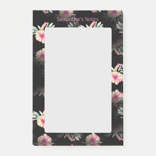 ハイビスカスパーソナライズされた花 ポストイット (正面)