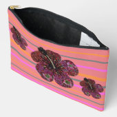 ハイビスカスビーズモザイクHor.ストライプアクセサリーバッグ アクセサリーポーチ (見開き)