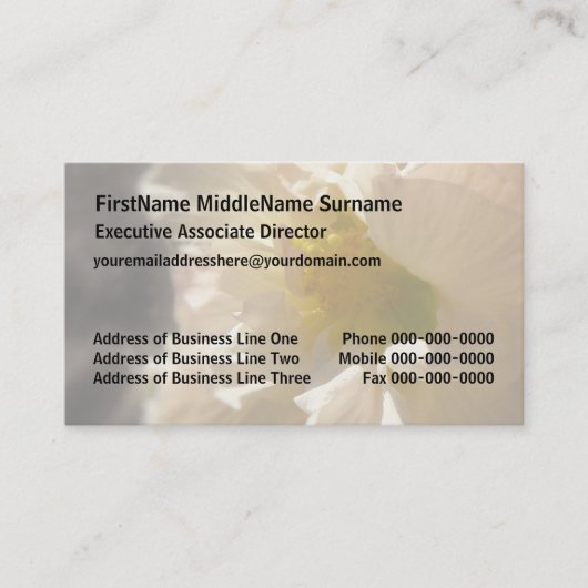 ハイビスカスピンクオンセピア 名刺 (正面)