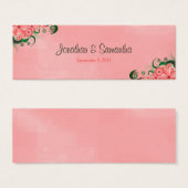 ハイビスカスピンクフローラ結婚式の引き出物メッセージカード (正面&裏面)