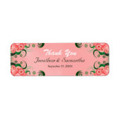 ハイビスカスピンクフローラ結婚式の引き出物優先ラベル ラベル (正面)