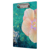 ハイビスカスピンク花ターコイズ海ハワイアン クリップボード (左)