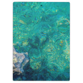 ハイビスカスピンク花ターコイズ海ハワイアン クリップボード (裏面)