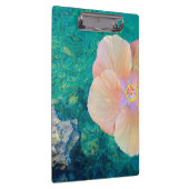 ハイビスカスピンク花ターコイズ海ハワイアン クリップボード (右)