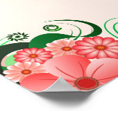 ハイビスカスピンク13結婚のテーブルのシーティングチャート ポスター (角)