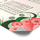 ハイビスカスピンク16結婚のテーブルのシーティングチャート ポスター (角)