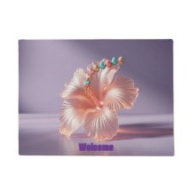 ハイビスカスピーチラベンダードormat