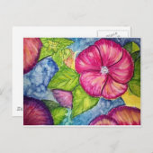 ハイビスカスファンタジー水彩 ポストカード (正面/裏面)