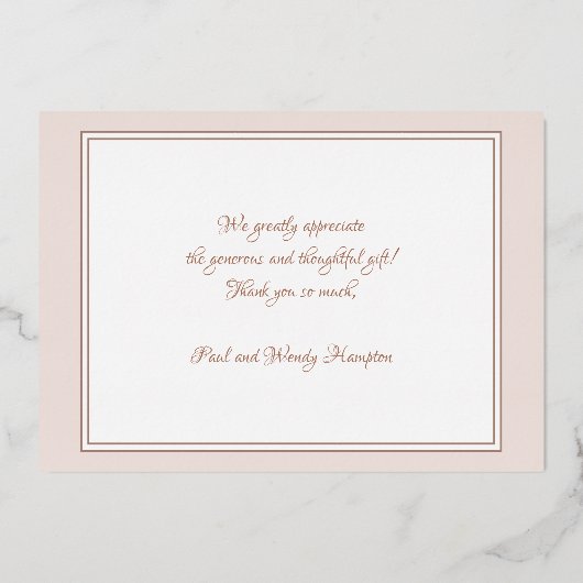 ハイビスカスフォイルすべての行事エレガントサンキュー 箔招待状 (裏面)