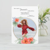ハイビスカスフォト誕生日招待状 招待状 (スタンド正面)