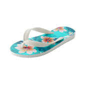 ハイビスカスフラワーアットザビーチ キッズビーチサンダル (アングル)