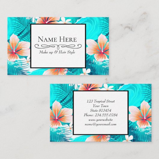 ハイビスカスフラワーアットザビーチ 名刺 (正面/裏面)