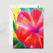 ハイビスカスフラワーアート ポストカード (正面/裏面)
