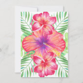 ハイビスカスフラワーウォーターカラービーチマイブリーズメイド 招待状 (裏面)