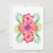 ハイビスカスフラワーウォーターカラービーチ婚約パーティ 招待状 (裏面)