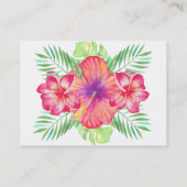 ハイビスカスフラワーウォーターカラービーチ結婚式RSVP 名刺 (裏面)