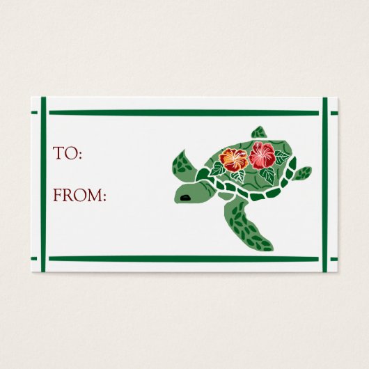 ハイビスカスフラワーウミガメGIFTラベル (正面)