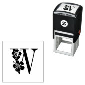 ハイビスカスフラワーオーバー独身のイニシャルモノグラム#3 セルフインキングスタンプ (インサイチュ)