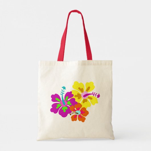 ハイビスカスフラワーガールブライダルパーティ パーソナライズされた トートバッグ (裏面)