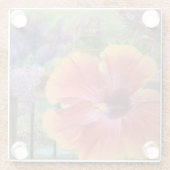 ハイビスカスフラワーシェリー・シェレンヘルム油彩画 ガラスコースター (裏面)