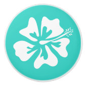 ハイビスカスフラワーシーサイドフローラプリントセラミックノブ  セラミックノブ (正面)