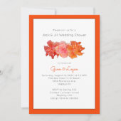 ハイビスカスフラワーズオレンジウェディングシャワー 招待状 (正面)