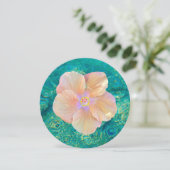 ハイビスカスフラワーターコイズピンクウォーターハワイアン 招待状 (スタンド正面)