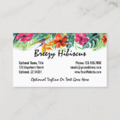 ハイビスカスフラワートロピカルパラダイスハワイアンフローラ 名刺 (裏面)