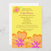 ハイビスカスフラワートロピカル5x7ブライダルシャワー招待状 招待状 (正面/裏面)