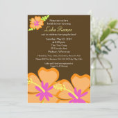 ハイビスカスフラワートロピカル5x7ブライダルシャワー招待状 招待状 (スタンド正面)