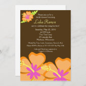 ハイビスカスフラワートロピカル5x7ブライダルシャワー招待状 招待状 (正面/裏面)