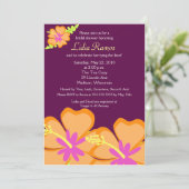 ハイビスカスフラワートロピカル5x7ブライダルシャワー招待状 招待状 (スタンド正面)