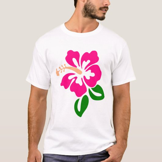 ハイビスカスフラワートロピック開花花植物学 Tシャツ (正面)