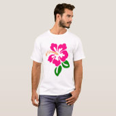 ハイビスカスフラワートロピック開花花植物学 Tシャツ (正面フル)