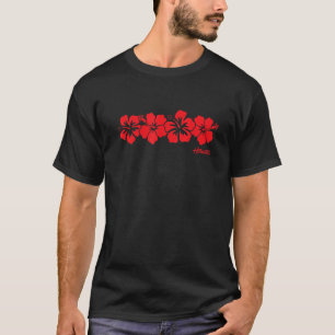 ハイビスカスフラワーハワイハワイアンレトロビーチ Tシャツ