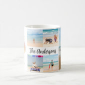 ハイビスカスフラワーハワイ4フォトファミリートリップ/年 コーヒーマグカップ (中央)