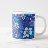 ハイビスカスフラワーパターンガラスジャンボマグカップ ジャンボコーヒーマグカップ (右)